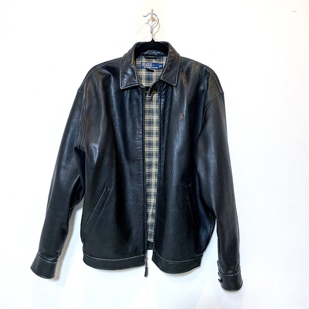 LEATHER VINTAGE POLO BY RALPH LAUREN LEATHER BOMBER